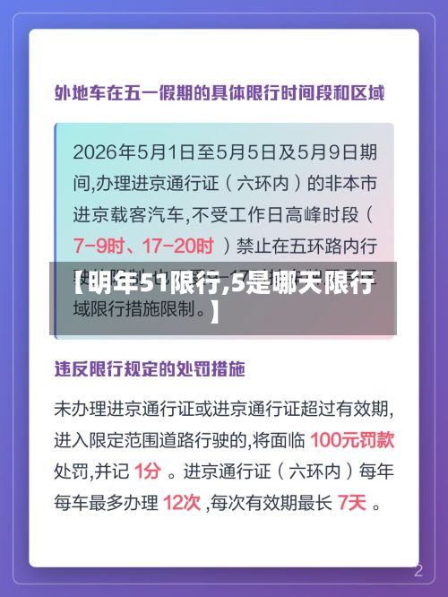 【明年51限行,5是哪天限行】