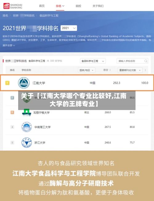 关于【江南大学哪个专业比较好,江南大学的王牌专业】-第3张图片