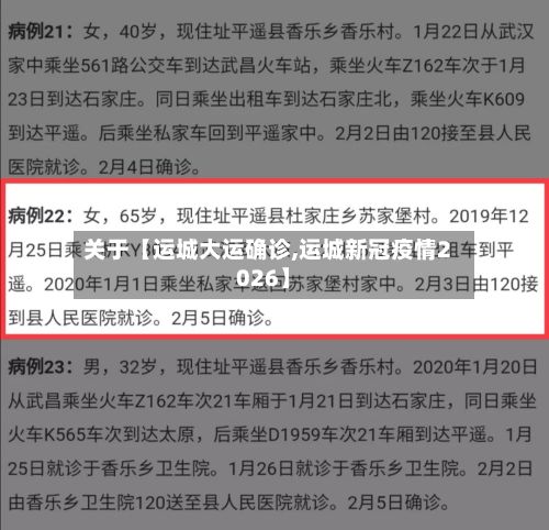 关于【运城大运确诊,运城新冠疫情2026】